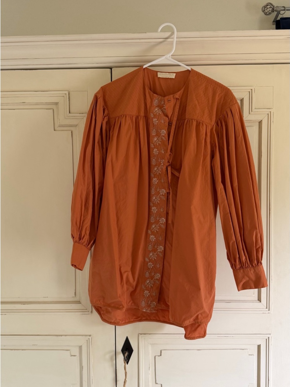 Ulla Johnson Embroidered Orange Tunic Blouse - Picture 2 of 5